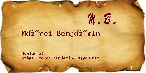 Mérei Benjámin névjegykártya